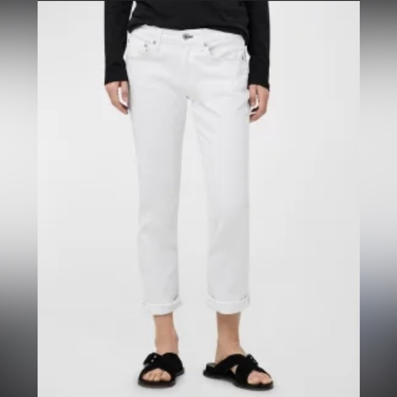 Ag Adriano Goldschmied Denim - AG Adriano Goldschmeid Ex-Boyfriend Slim White Distressed Jeans 27